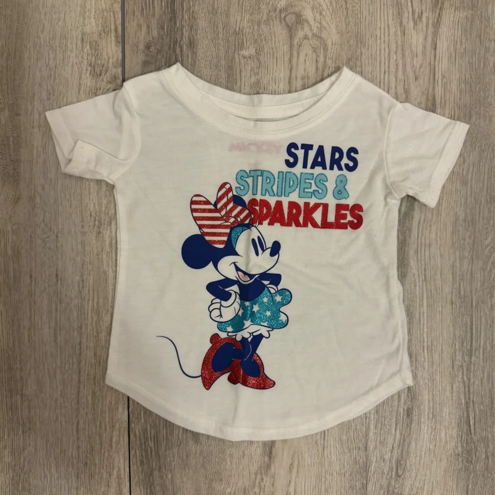 Disney Minnie 18 month girls patriotic short sleeve shirt